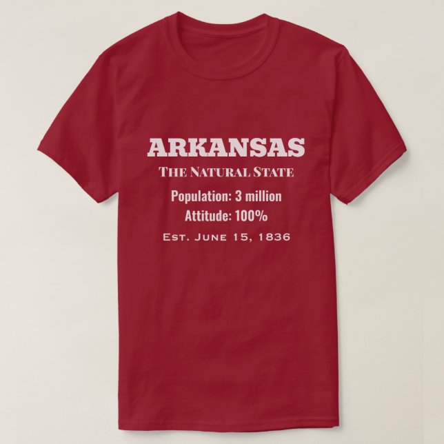Camiseta Arkansas: O Estado Natural (Frente do Design)
