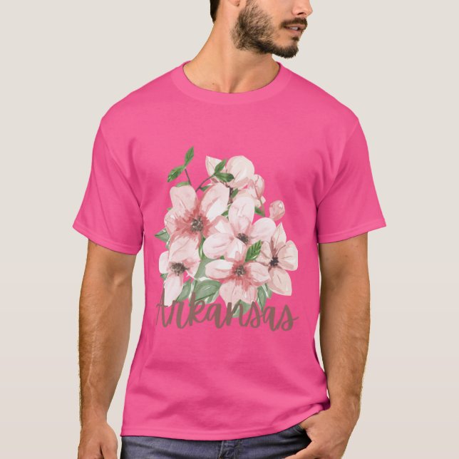 Camiseta Arkansas State Apple Blossom Flower Watercolor Sti (Frente)