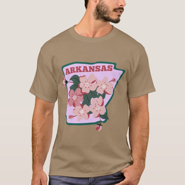 Camiseta Arkansas State Apple Blossom Flower Watercolor Sti (Frente)