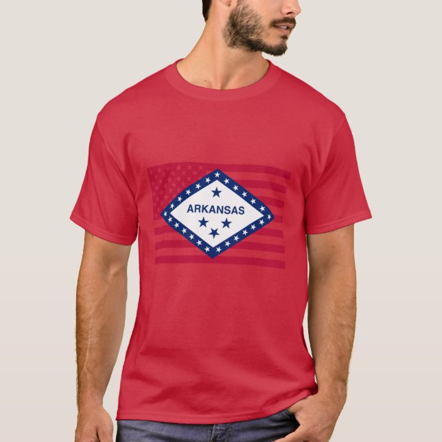 Camiseta Arkansas State Flag Graphic USA Styling Oversized (Frente)