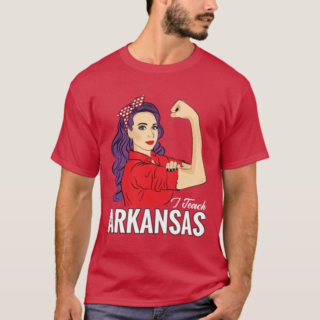Camiseta Arkansas State Teacher Red For Ed Redfored I Teach (Frente)