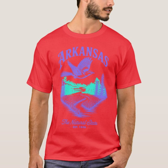 Camiseta Arkansas The Natural State Est 1836 (Frente)