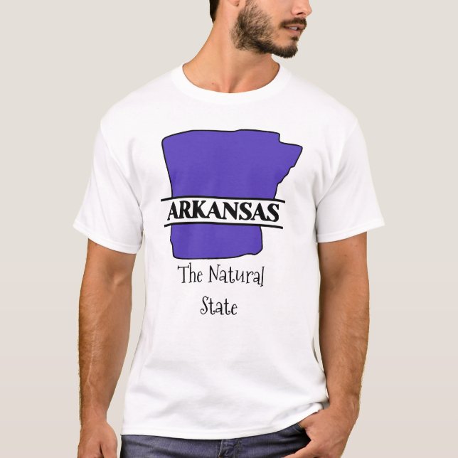 Camiseta Arkansas The Natural State US State map (Frente)