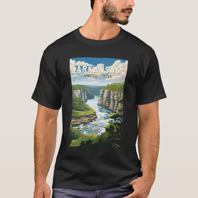 Camiseta Arkansas Viagem Art Vintage (Frente)