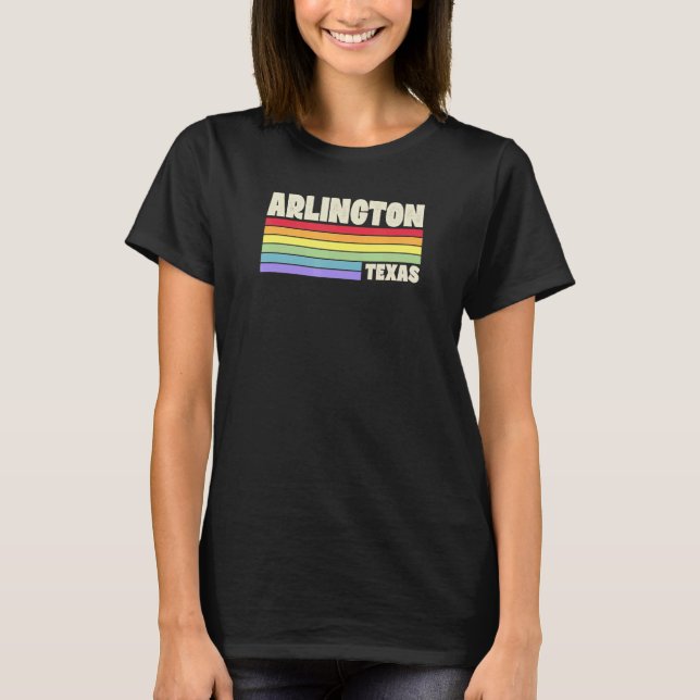 Camiseta Arlington Texas Pride Rainbow Flag Orgulho gay Mer (Frente)