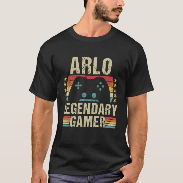 Camiseta Arlo Gamer Retro Gaming Vintage Game Personalizado (Frente)