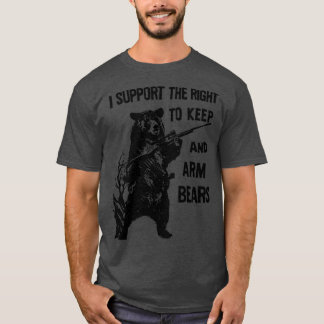 Camiseta Arm Bears Caça Engraçada Dizendo lobo de caça mili