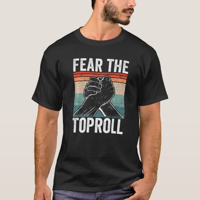 Camiseta Arm Wrestler Teme a Luta do braço de toproll (Frente)