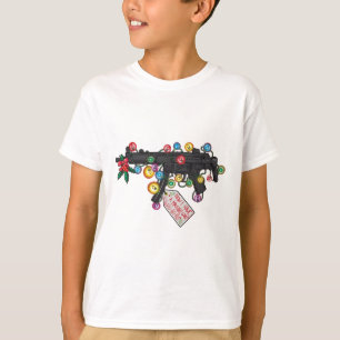 Camiseta Arma Agora Eu Tenho Uma Metralhadora Ho-ho-ho Nata