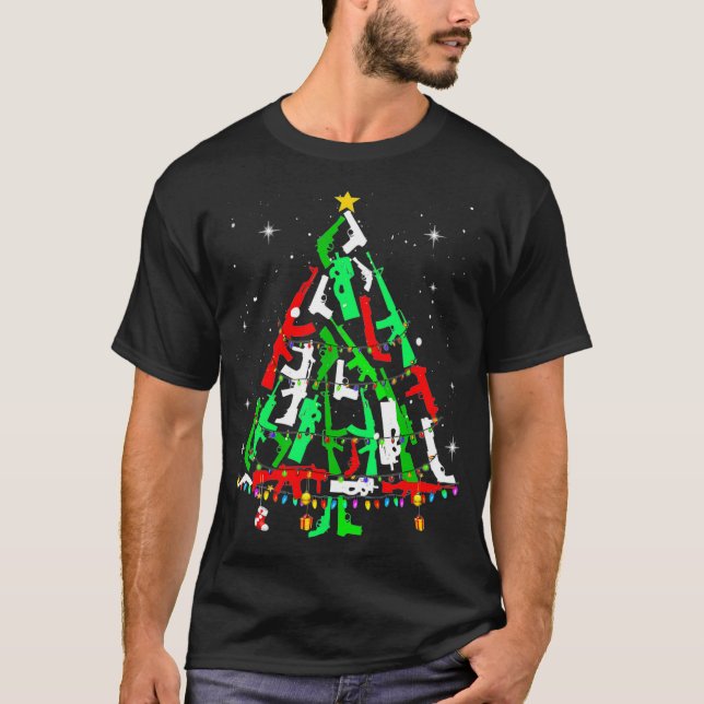 Camiseta Arma Árvore De Natal Xmas Presente Para Armas De S (Frente)