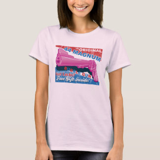 Camiseta Arma da bolha - revólver de 44 magnum no rosa