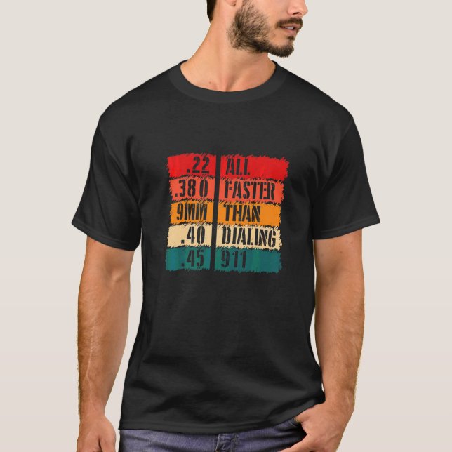 Camiseta Arma de Brinquedos Mais Rápida Do Que Discando 911 (Frente)