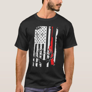 Camiseta Arma de Caça de Veado Americana Bandeira EUA Caçad