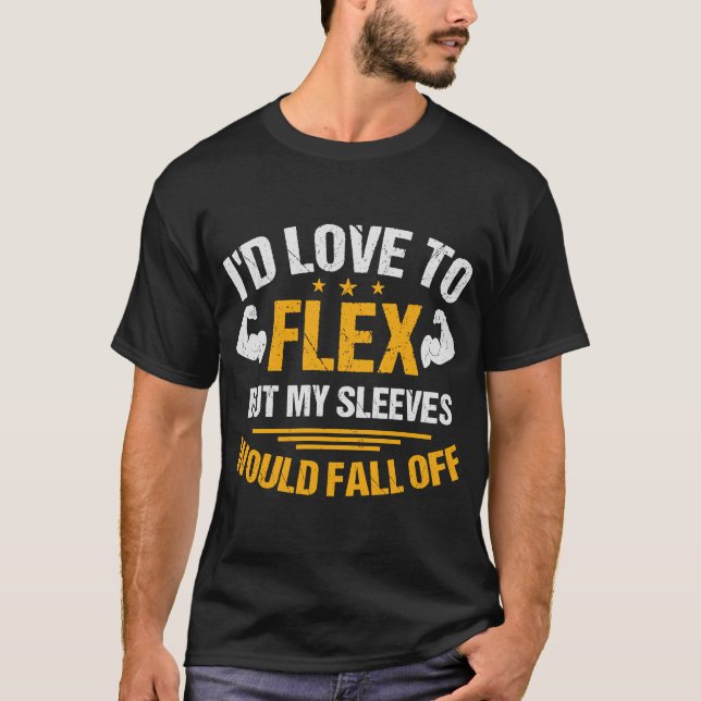 Camiseta Arma de gim no flex de exercícios, mas capas caem (Frente)