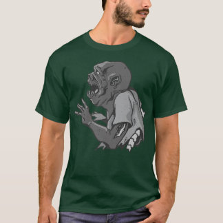 Camiseta Arma de Zumbi ferida esqueleto da coluna Halloween