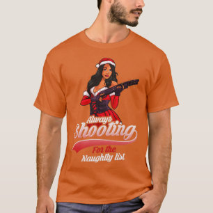 Camiseta Arma Engraçado Arma Arma Mulher Presente de Natal