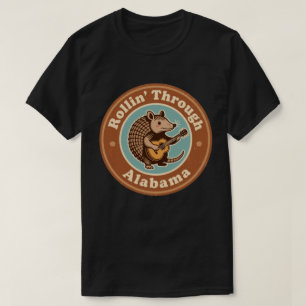 Camiseta Armadillo Engraçado Rolando pela Vintage Alabama