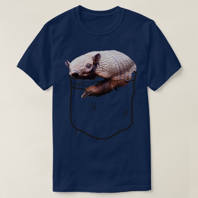 Camiseta Armadillo Pocket Engraçado (Frente do Design)