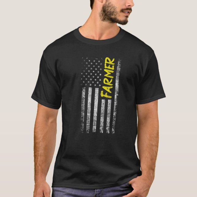 Camiseta Armador de Bandeiras Americanas Trator (Frente)