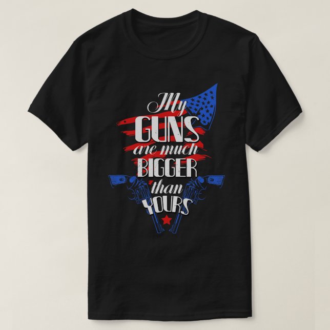 Camiseta Armador Gun Lover Pistols USA Flag Guns (Frente do Design)