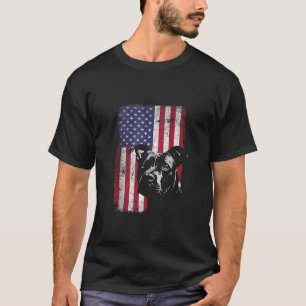 Camiseta Armador pitbuloso Patriótico Americano Bandeira Cã