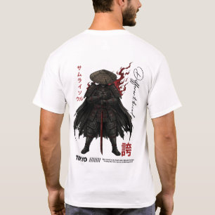 Camiseta Armadura de Samurai Guerreiro Sombrio Japonês T Gó