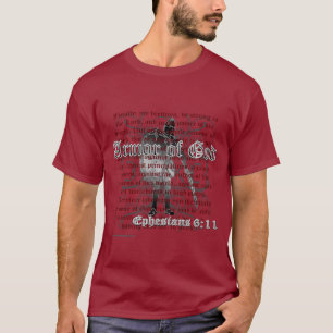 Camiseta Armadura do deus, t-shirt do verso da bíblia do