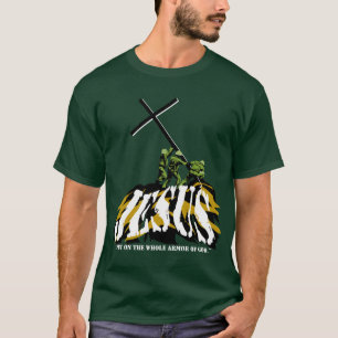 Camiseta Armadura inteira do deus, t-shirt verde escuro