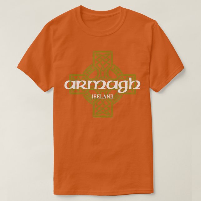 Camiseta Armagh Ireland Vintage Celtic Cross (Frente do Design)