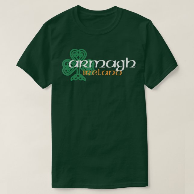 Camiseta ARMAGH Irish American Celtic Shamrock (Frente do Design)