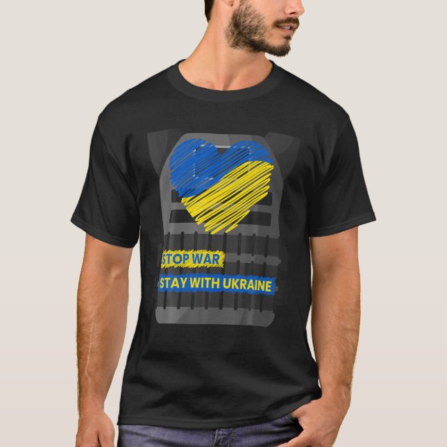 Camiseta Armamento Corporal - Parem A Guerra - Fiquem Com A (Frente)