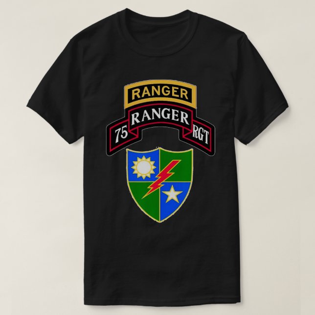 Camiseta Armário Ranger 75.º Guarda-guia do Regimento Range (Frente do Design)