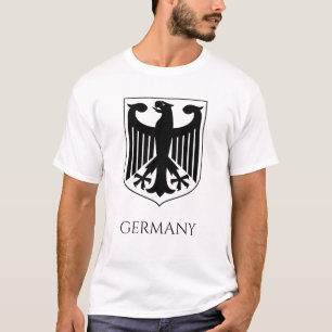 Camiseta Armas da Alemanha Arte Minimalista Preto e Branco