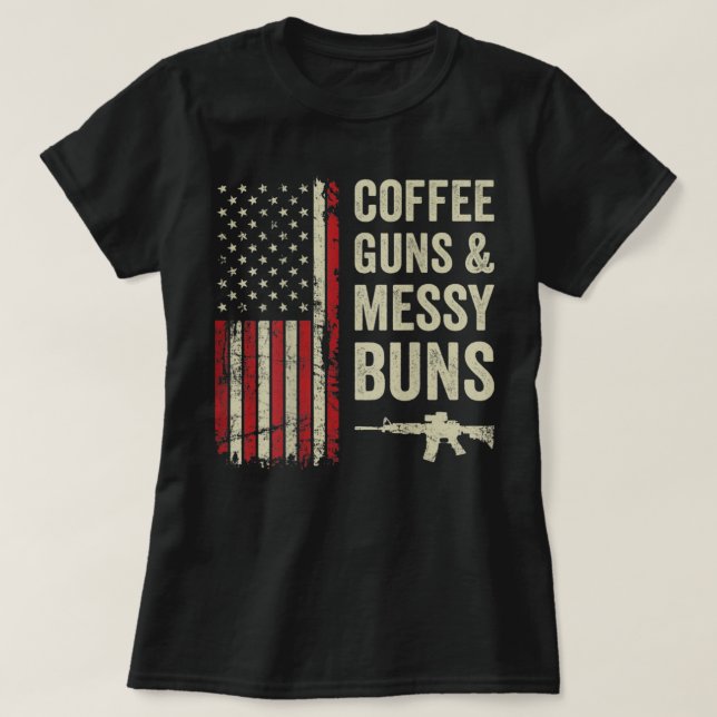 Camiseta Armas De Café E Armas Mensageiras - USA Flag Women (Frente do Design)