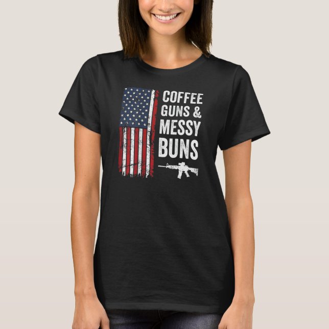 Camiseta Armas de Café e Armas Mensais Ondas Usa Sinalizado (Frente)