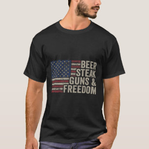 Camiseta Armas De Cerveja E Liberdade - 4 De Julho Dos Eua