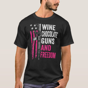 Camiseta Armas de chocolate e mulheres livres cor-de-rosa A