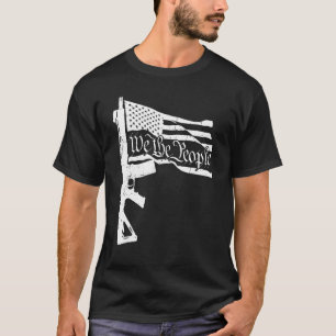 Camiseta Armas De Fogo Bandeira Americana Nós, Pessoas 4 De