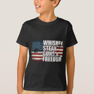 Camiseta Armas e Liberdade de Whiskey Steak - Bandeira Patr