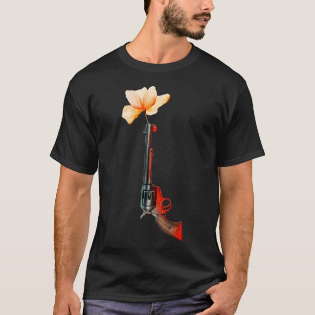 Camiseta Armas flores para uma joaninha (Frente)