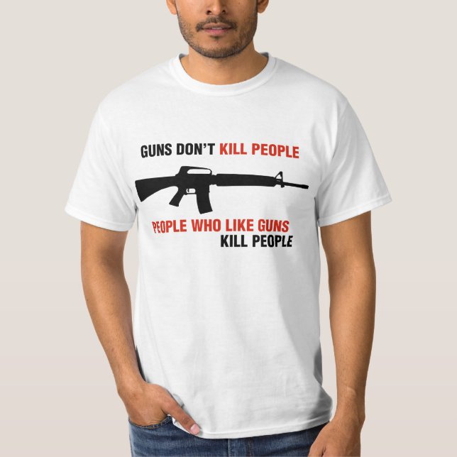 Camiseta Armas Não Matares Slogan Anti-Arma do Pessoas (Frente)