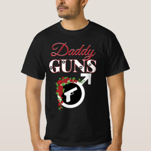 Camiseta Armas ou Rosas Sexo Revelar Chá de fraldas T-Shirt