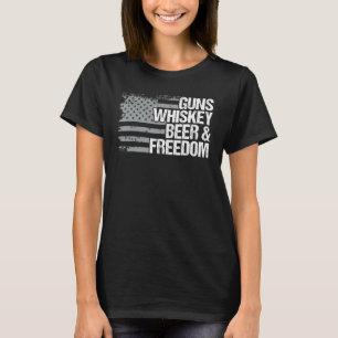 Camiseta Armas Whiskey Beer e Liberdade Veterana American F