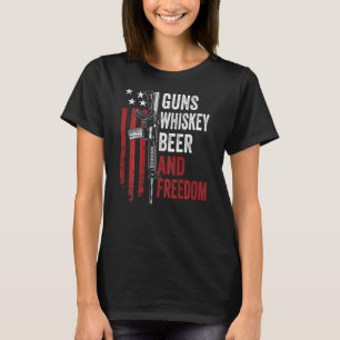 Camiseta Armas Whisky Beer E Bebendo De Liberdade Em B