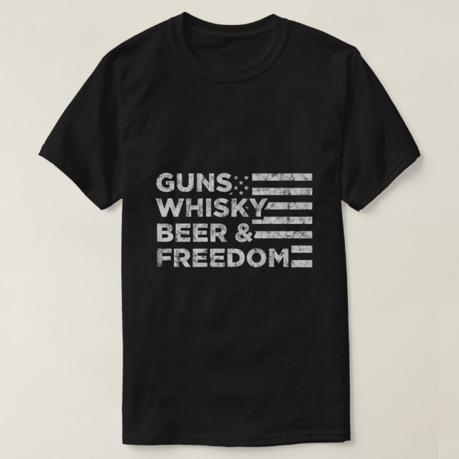 Camiseta Armas Whisky Beer E Liberdade (Frente do Design)