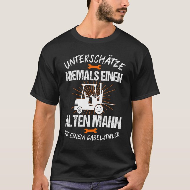 Camiseta Armazém de Mens Forkelevador de Condutores (Frente)