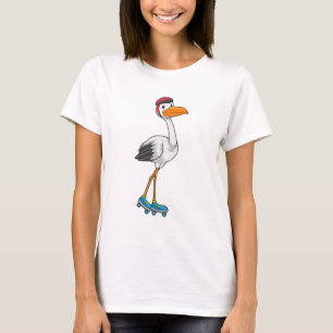 Camiseta Armazenar como skater em linha com skates de cilin