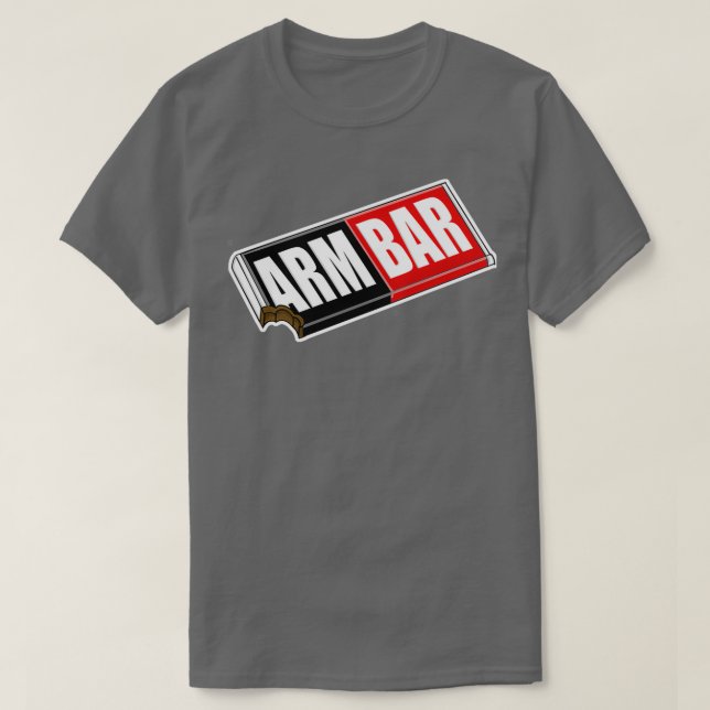 Camiseta Armbar Bar de Chocolate engraçado BJJ e MMA (Frente do Design)