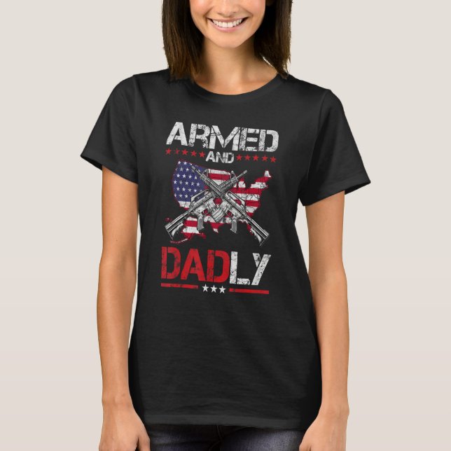 Camiseta Armed And Dadly Ar 15 American Flag (Frente)