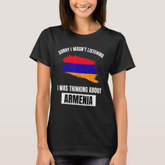 Camiseta Armênia ama desculpa não estar ouvindo pensar Abo